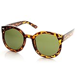 zeroUV - Womens Plastic Sunglasses Oversized Retro Style with Metal Rivets