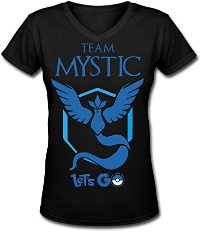 Mako62 Womens Pokemon Go Team Mystic V-Neck T Shirts X-Large Black