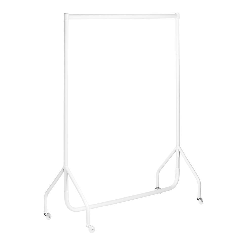 The Shopfitting Shop HEAVY DUTY WHITE Clothes Rail 4ft Long x 5ft High Garment Storage Rack 32mm Steel Tube