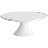 12-Inch Porcelain Cake Stand, Round Dessert Stand, Cake Stand for Dessert Table, White Round Ceramic Dessert Display Stands C