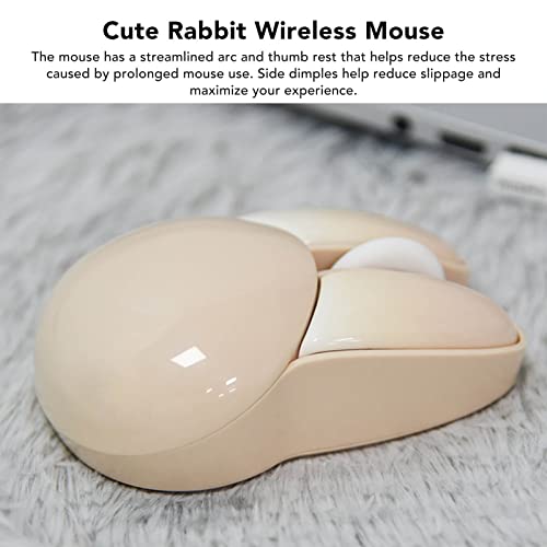 Bewinner Cute Rabbit Wireless Mouse, 1600/1200/800 Adjustable DPI  Sensitivity Gaming Mice, 33ft Effective