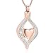 The Eye of my Heart Cremation urn Keepsake Memorial Jewelry for Urn Locket Stainless steel Ashes Pendant & Free 20 Inches Chain (Rose gold)