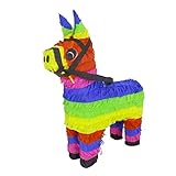 Aurabeam Original Classic Donkey Pinata (Rainbow Color) - Mexican Piñata - Handmade in Mexico