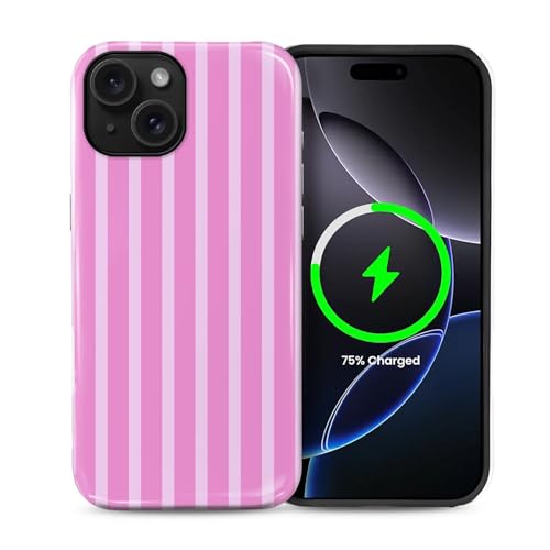 artslion for iPhone 15 Plus Case for Women Girl Men Boy, Compatible with MagSafe, Shockproof Soft Silicone & Hard PC Shell Protective Case for iPhone 15 Plus - Soft Pastel Stripe Design at Amazon