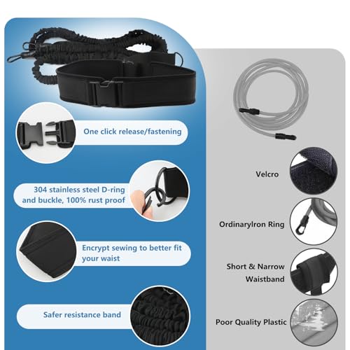 Premium Adult Swimming Belt for Pool, 3.5-8 m Swimming Belt with Elastic Rubber Bands, Swimming Aid Adults, Suitable for Beginners and Professionals, for Swimming Training