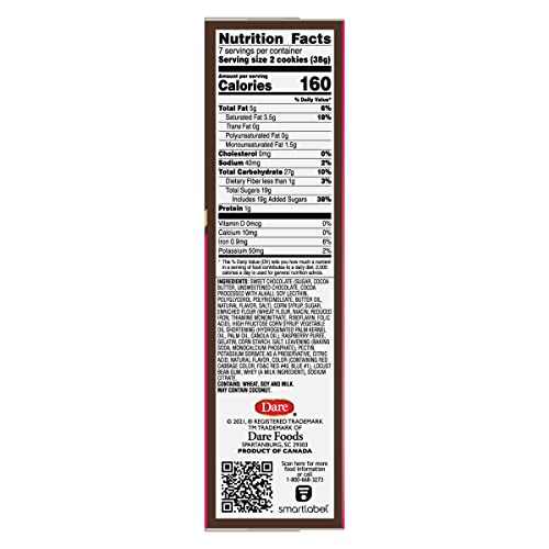 DARE COOKIE WHIPPET RASPBERRY, 8.8 OZ (PACK OF 2)