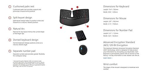 Microsoft Sculpt Ergonomic Wireless Desktop Keyboard and Wireless Mouse L5V-00001