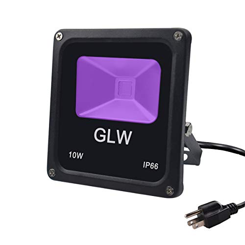 GLW UV LED Black Light,10W Ultraviolet Blacklight 110V IP66 Waterproof UV Flood Light,Suitable for DJ Disco Nightclub Party Stage Lighting, Fishing, Curing (with US Plug) - Thumbnail 5