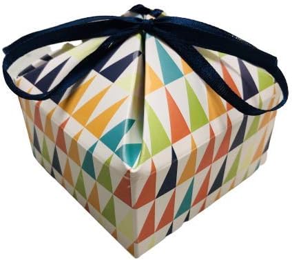 The Paper Workshop Geometric Theme Box for Presents , Chocolate Box - Set of 10 Boxes - Size: 3.5" x 3.5" x 1.75"