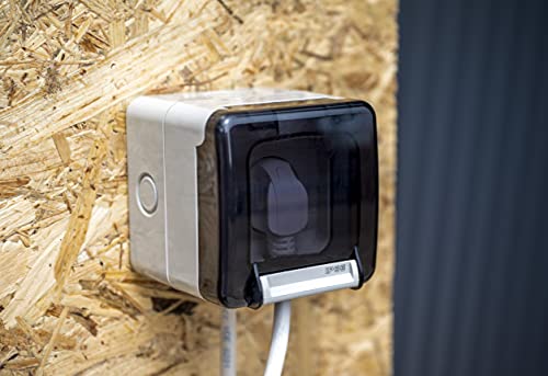 Aufputz oder Unterputz Schuko Feuchtraum Steckdose IP66 Hergestellt in der EU mit passende Stecker (Aufputz ohne… – Bild 3