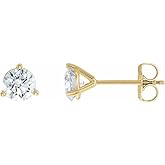 Solid 14k Yellow Gold 1 1/4 Cttw Lab-Grown Diamond Stud Earrings