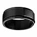 Metal Masters Co. Men's 8MM Black Stainless Steel Spinner Ring Band Anxiety