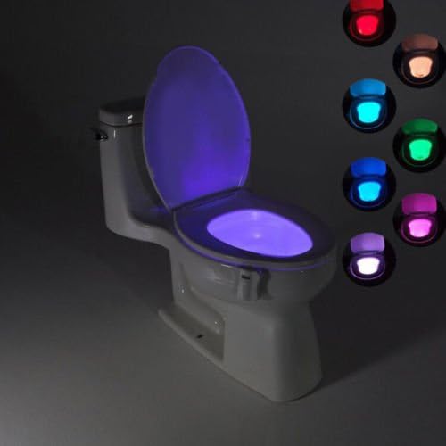 LED 8 Colors Toilet Bathroom Night Light Human Motion Activated Seat Sensor Lamp bbkub