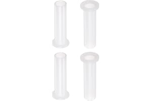 uxcell 4pcs Flanged Sleeve Bearings Plastic Bushings 10mm Bore x 12.1mm OD x 46mm Length Nylon Bushings, White