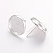 NBEADS 500 Pcs Silver Color Brass Ear Stud Components Bezel Settings Blank Peg & Post Earring Findings for DIY Earring Making, Lead Free & Cadmium Free & Nickel Free