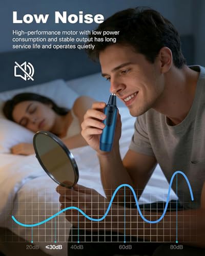 Nose Hair Trimmer for Men and Women Professional USB Rechargeable Ear and Nose Trimmer for Ear Eyebrow Facial Hair Trimmer Body Grooming Kit IPX7 Waterproof Dual Edge Blades for Easy Cleansing