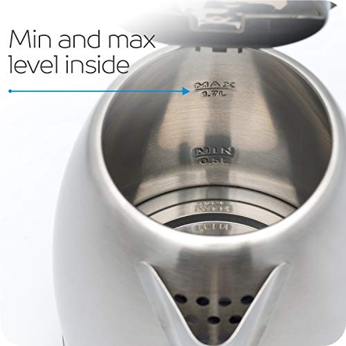 Max, Electric Kettle, 1.7 L, Automatic Lid open, Tea Pot, Fast Boil, Boil dry protection, 1500W power, Stainless steel inside, Auto ShutOff, Min and Max Level inside, Cool touch handle