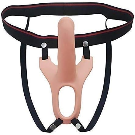 QSSEWGX Silicone Hollow Strap On Empty Flesh Color Extender for Men with 2 Size Choice QSSEWGX Toy