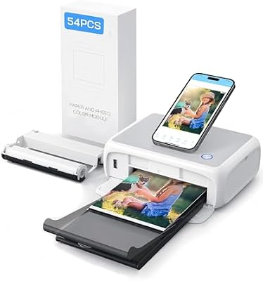 Imprimante Photo instantanée de 54 Feuilles (4 x 6 Pouces), Prend en Charge la Connexion Wi-FI, Applications de retouche Photo créatives pour Smartphone