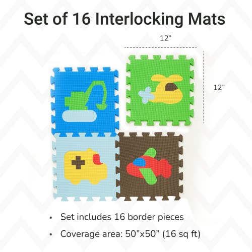 Tadpoles 16 Tiles Stars Foam Playmat for Kids Interlocking Tiles with
