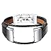 For Fitbit Charge 2 Bands, bayite Leather Bands Metal Clasp Fitbit Charge 2 Replacement Accessory Bracelet Black Brown Large Small