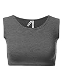 J.TOMSON Women's Sleeveless Round Neck Crop Top
