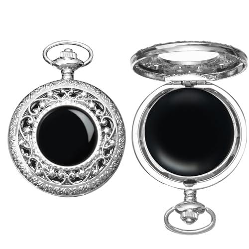 DerMacht Scrying Mirror, Natural Obsidian Mirror for Divination, Witchcraft, Meditation, Witch Gifts for Women Secret Garden Silver