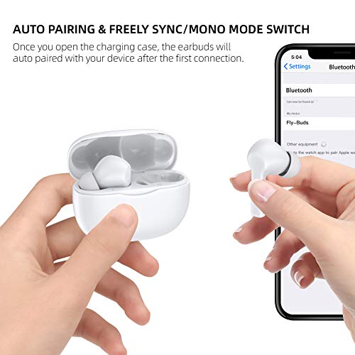 Wireless Earbuds, GAMURRY Bluetooth 5.0 Wireless Headphones with Fidelity Sound,Smart Touch Control, IP67 Waterproof, 25Hrs Playtime with Type-C Stereo in-Ear Earphones Built-in Mic for Sport