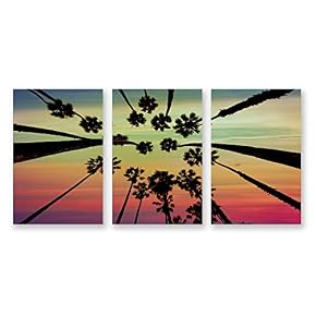 3 Panel The Palm Trees Pictures Home Wall...
