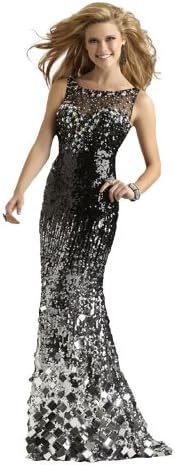 Black and Silver Ombre Couture Pageant and Formal Dress 4305