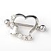Maggie 1 Pair Chic Crystal Rhinestone Heart Nipple Bar Ring Shield Barbell Body Jewelry