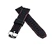 Sanwa 22mm Black and Red Genuine Silicone Watch Band Universal Strap Waterproof Sport
