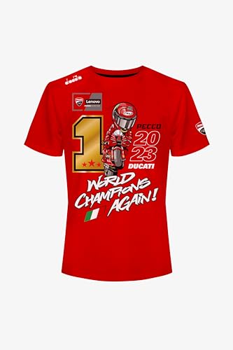 63 Bagnaia Welt Celebrative T-Shirt 2023,L,Rot