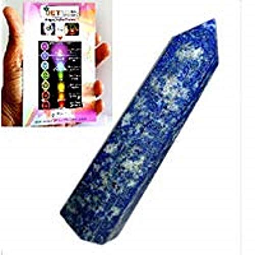 Genuine Lapis Lazuli Obelisk Tower Booklet Jet International Crystal Therapy Exclusively Jet International