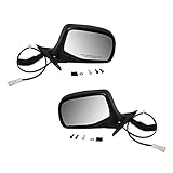 Driver and Passenger Power Side View Mirrors Black & Chrome Replacement for Ford SUV Pickup Truck F7TZ17682BAA F7TZ17683BAB
