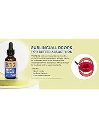 Vitamin B12 Sublingual Liquid Methyl B12 - Extra Strength 5000mcg Methylcobalamin - Organic, Vegan,...