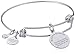 Halos & Glories, Initial J Shiny Silver Bangle Bracelet