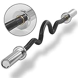 XMark Fitness 28mm Olympic Super Curl Bar with Medium Knurling, Chrome Sleeves, Brass Bushings, 400 lb. Weight Capacity and Black Manganese Phosphate Shaft XM-3683-BLACK