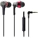 Audio-Technica ATHCKR5ISRD n-Ear Headphones with in-line Mic and Control, Red