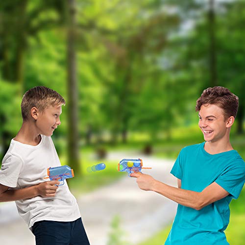 ArtCreativity 5 Inch Ball Launchers, Set of 2, Each Set with 1 Toy Blaster Gun and 5 Plastic