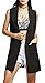 Qearl Women's Oversized Open Duster Blazer Vest Longline Sleeveless Waistcoat Jacket Cardigan Coat