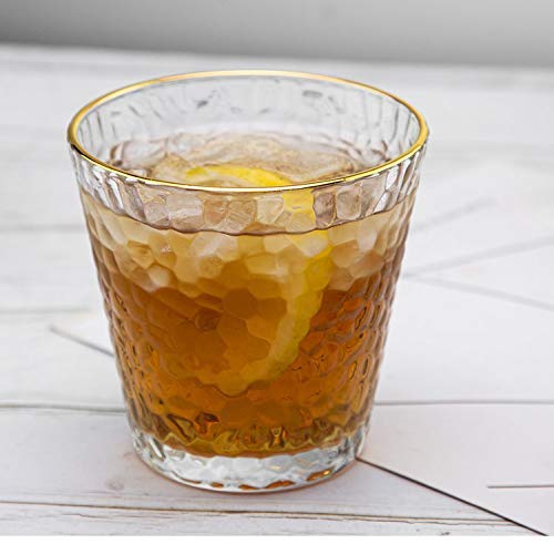 Japanese style wine glass/Set of 2 /24K gold-rimmed/cocktail, Americano,water,lemonade.