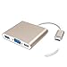 USB Type C Hub to VGA Adapter - Multiport USB C 3.1 Hub Female with Charging & Video Converter for Apple MacBook,ChromeBook Pixel Projector TV and More Type-c Devices