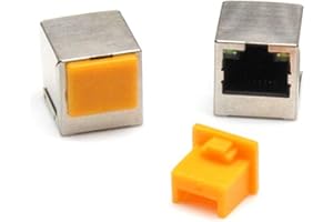 WXZRLIU 10pcs RJ45 Jack Dust Cover Cap Protector Plastic RJ45 Female Port Dust Plug (Yellow)