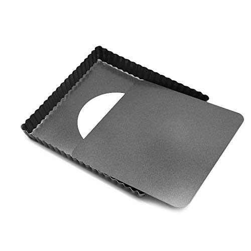 HOMOW Nonstick Heavy Duty Tart Pan With Removable Bottom, Removable Loose Bottom Quiche Pans, Pie Pan (8" X 1" Square Pan)