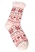 EBMORE Women's Home Super Soft Warm Winter Weight Snowflake Fleece Crew Socks One Pair(Pink) One size fits most (Women's Shoe Sizes 6-10)