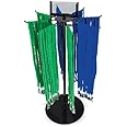 Name Badge Productions - Adjustable 3 to 23 1/2 Inch Lanyard Carousel - Die Cast Metal - Eight 4 Inch Spindles - 5 x 2 1/2 Inch Clear Acrylic Insert Display