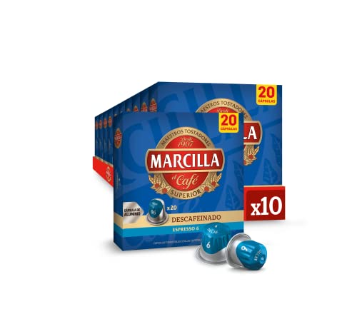 Cápsulas de Café Descafeinado | Intensidad 6 | 200 Cápsulas Compatibles Nespresso (R)