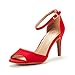 DREAM PAIRS Women's EILEENA Fashion Peep Toe Pump Heel Sandals