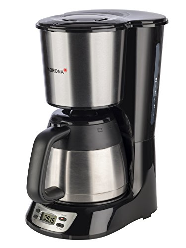 Korona 10332 Kaffeemaschine mit Timer, Edelstahl schwarz mit Thermoskanne